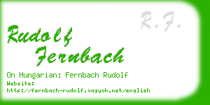 rudolf fernbach business card